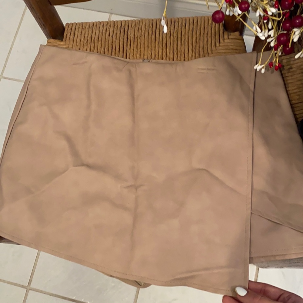 Leather skort